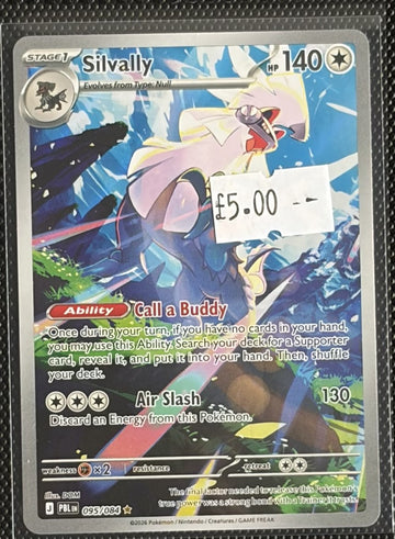 Pokemon Card Silvally Pitch Black Illustration Rare 095/084 Lightly Played