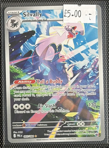 Pokemon Card Silvally Pitch Black Illustration Rare 095/084 Lightly Played