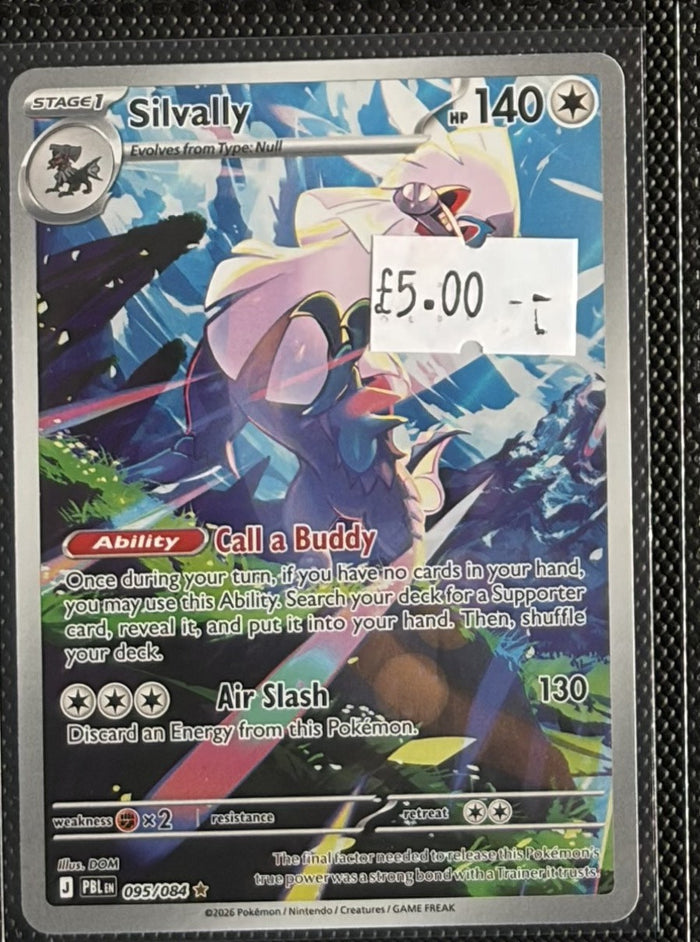 Pokemon Card Silvally Pitch Black Illustration Rare 095/084 Lightly Played