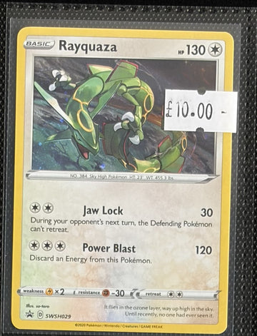 Pokemon Card Rayquaza SWSH Black Star Promo SWSH029 Lightly Played