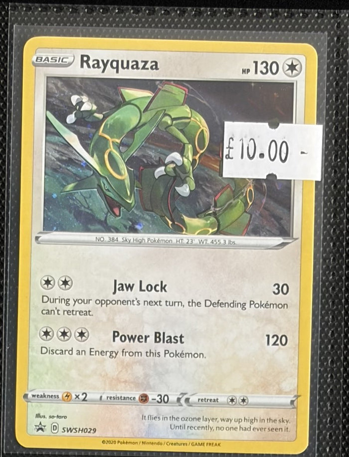 Pokemon Card Rayquaza SWSH Black Star Promo SWSH029 Lightly Played