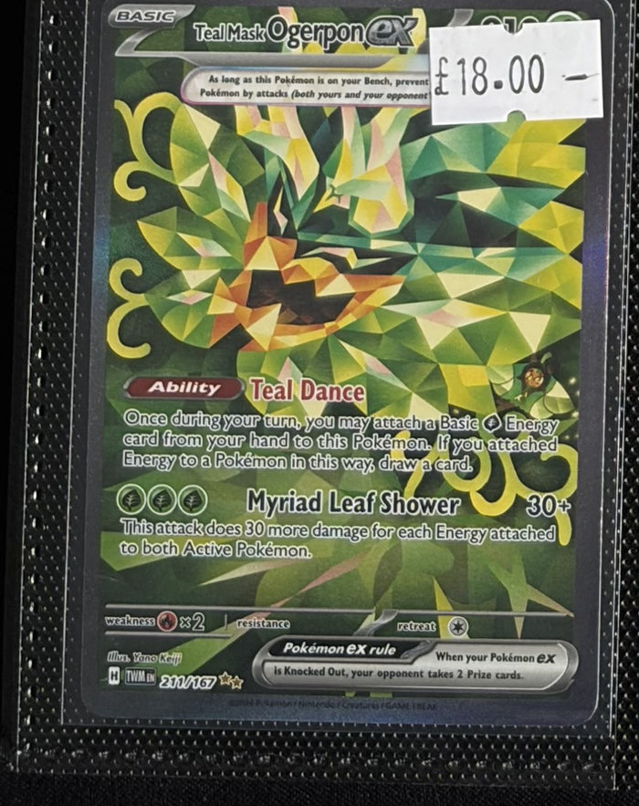 Pokemon Card Teal Mask Ogerpon ex Twilight Masquerade 211/167 Lightly Played