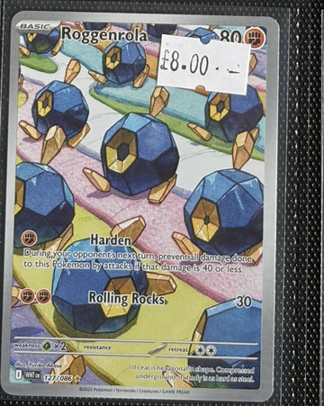 Pokemon Card Roggenrola White Flare Illustration Rare 127/086 Lightly Played