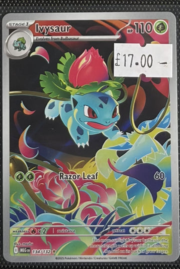 Pokemon Card Ivysaur Mega Evolution Illustration Rare 134/132 Lightly Played