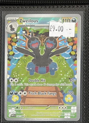 Pokemon Card Zweilous White Flare Illustration Rare 147/086 Lightly Played