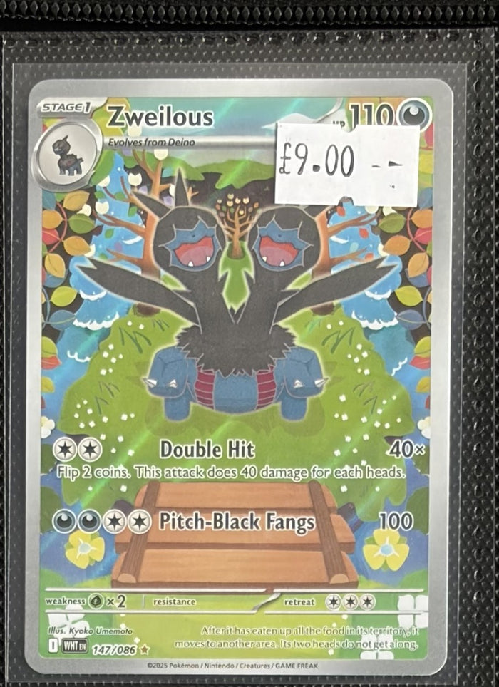 Pokemon Card Zweilous White Flare Illustration Rare 147/086 Lightly Played