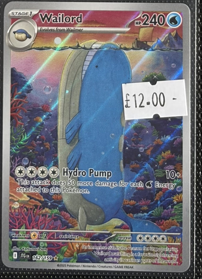 Pokemon Card Wailord Journey Together Illustration Rare 162/159 Lightly Played