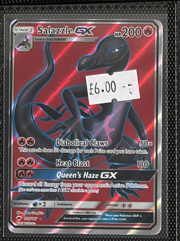 Pokemon Card Salazzle GX Burning Shadows Ultra Rare 132/147 Lightly Played