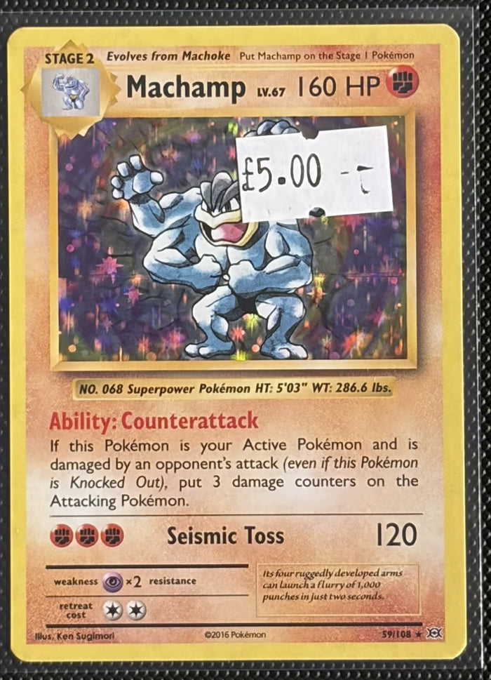 Pokemon Card Machamp Evolutions Holo Rare 59/108 Lightly Played
