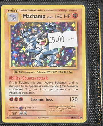 Pokemon Card Machamp Evolutions Holo Rare 59/108 Lightly Played