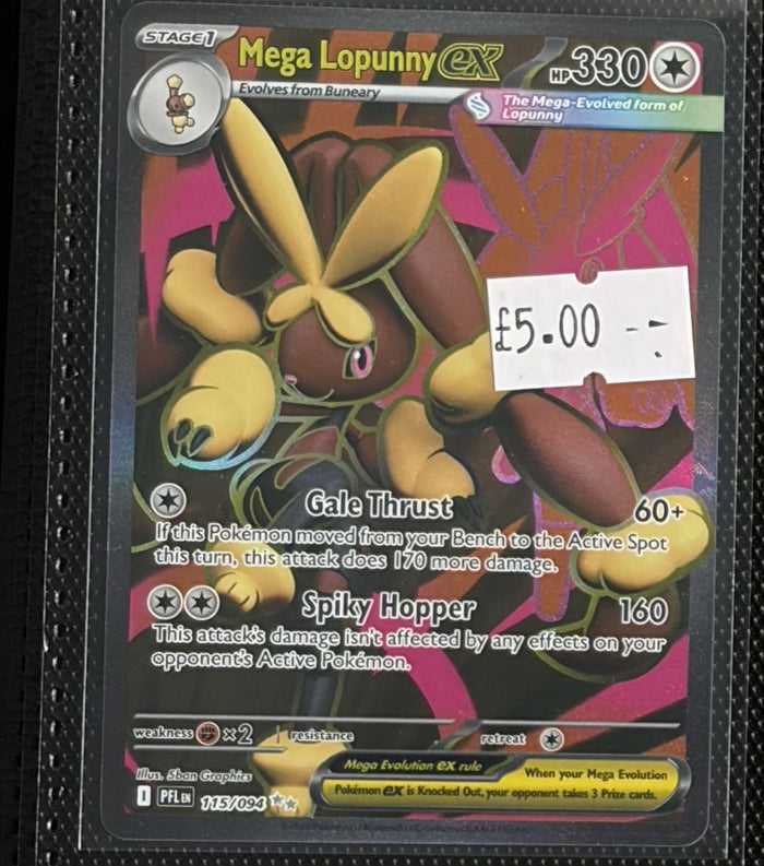 Pokemon Card Mega Lopunny ex Phantasmal Flames Ultra Rare 115/094 Lightly Played