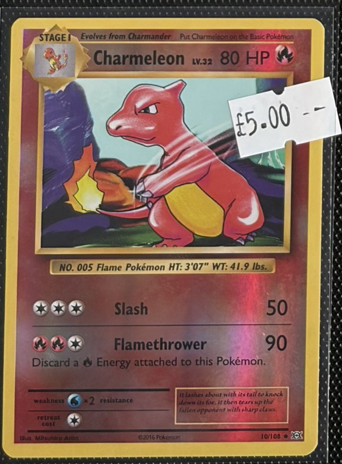 Pokemon Card Charmeleon Evolutions Reverse Holo 10/108 Lightly Played