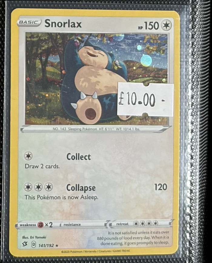 Pokemon Card Snorlax Rebel Clash Cosmo Holo Rare 141/192 Lightly Played