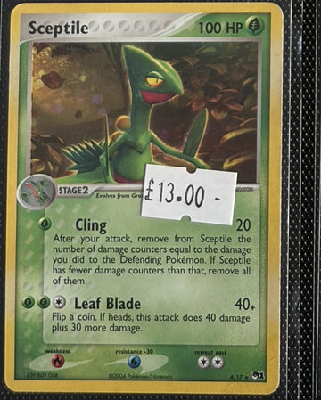 Pokemon Card Sceptile POP Series 1 Cosmo Holo Rare 4/17 Lightly Played