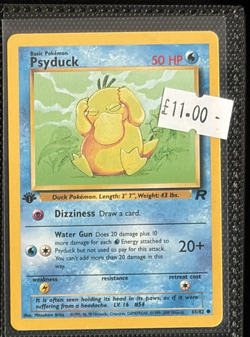 Pokemon Card Psyduck Team Rocket 1st Edition Common 65/82 Lightly Played