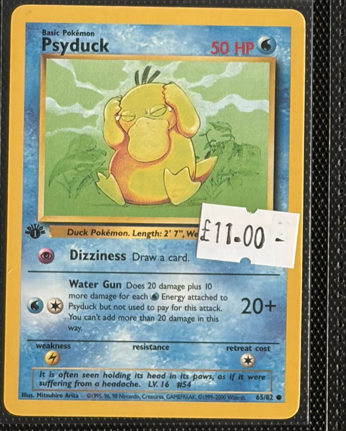 Pokemon Card Psyduck Team Rocket 1st Edition Common 65/82 Lightly Played