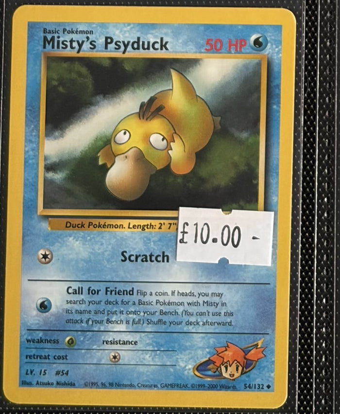 Pokemon Card Misty's Psyduck Gym Heroes Uncommon 54/132 Lightly Played
