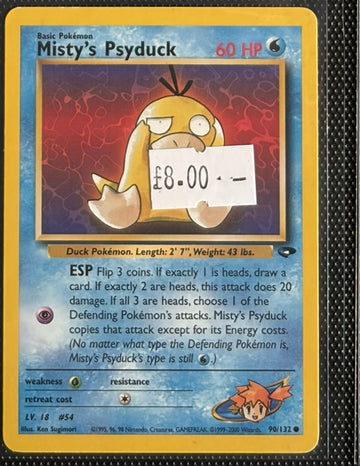 Pokemon Card Misty's Psyduck Gym Challenge Common 90/132 Lightly Played