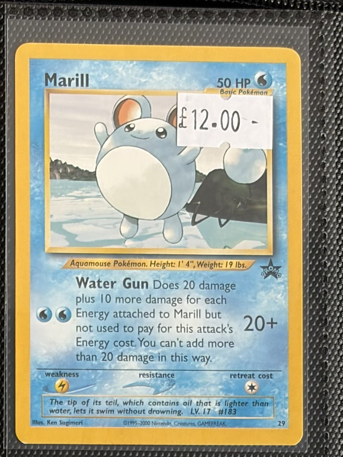 Pokemon Card Marill Wizards Black Star Promos Black Star Promo 29 Lightly Played