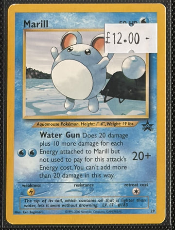 Pokemon Card Marill Wizards Black Star Promos Black Star Promo 29 Lightly Played