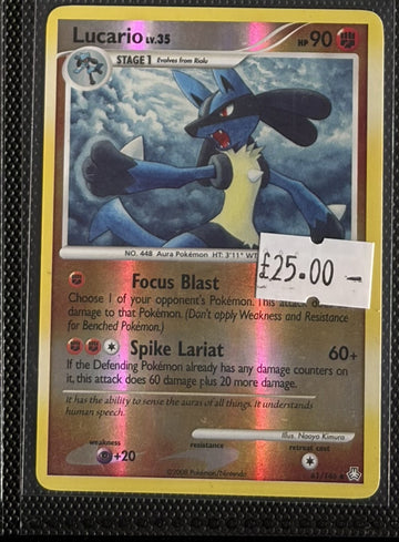 Pokemon Card Lucario LV.35 Legends Awakened Reverse Holo 61/146 Lightly Played