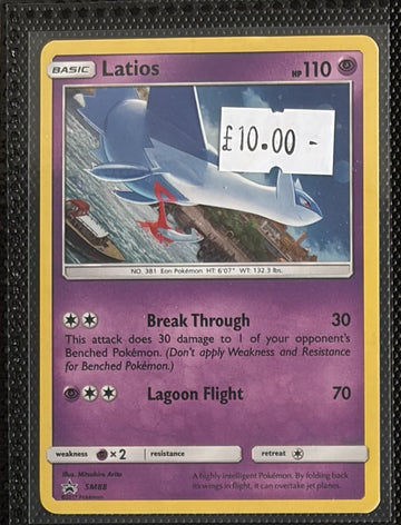 Pokemon Card Latios SM Black Star Promos Cosmo Holo SM88 Lightly Played