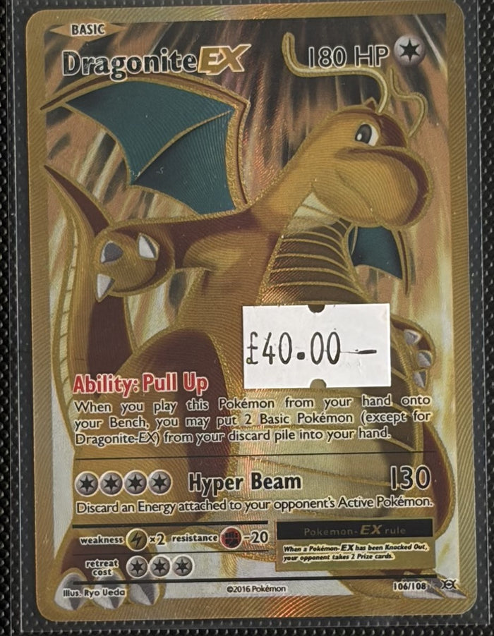 Pokemon Card Dragonite-EX Evolutions Ultra Rare 106/108 Lightly Played