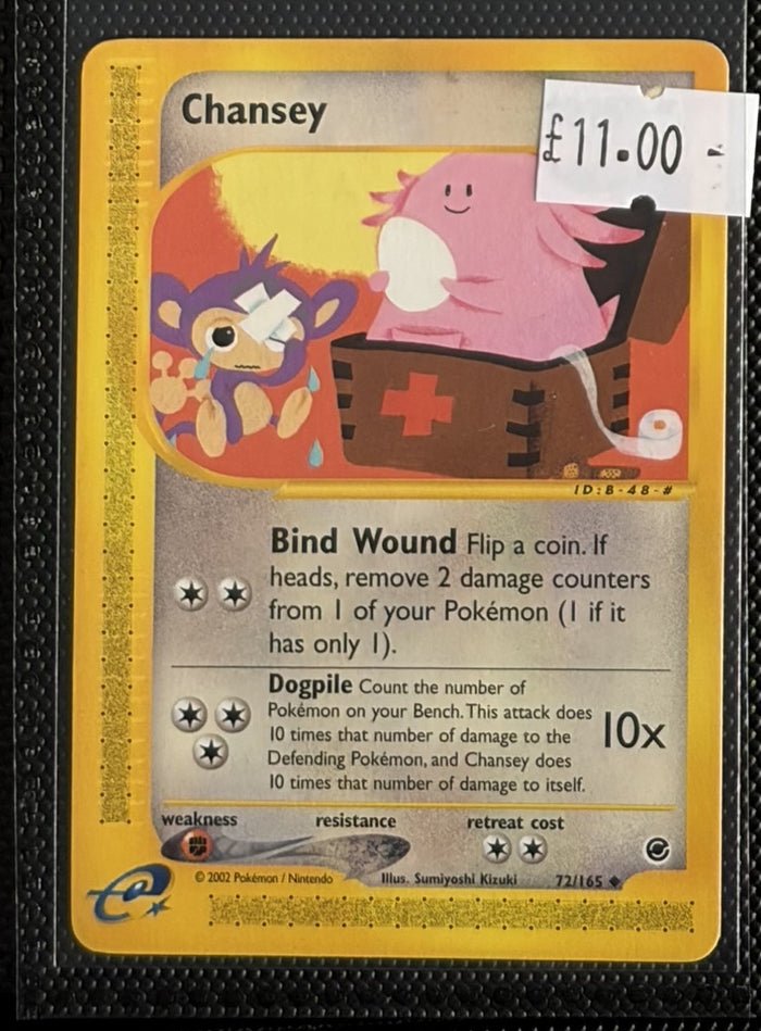 Pokemon Card Chansey Expedition Base Set Uncommon 72/165 Lightly Played