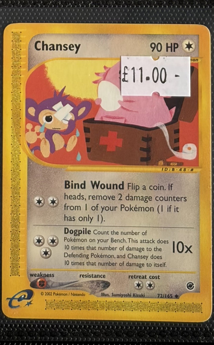 Pokemon Card Chansey Expedition Base Set Uncommon 72/165 Lightly Played