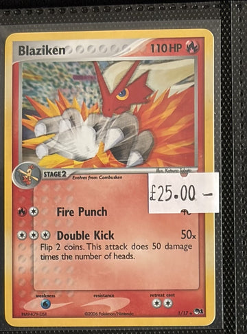 Pokemon Card Blaziken POP Series 1 Holo Rare 1/17 Lightly Played