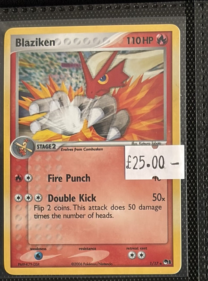 Pokemon Card Blaziken POP Series 1 Holo Rare 1/17 Lightly Played