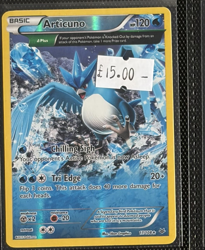 Pokemon Card Articuno Roaring Skies Rare 17/108 Lightly Played