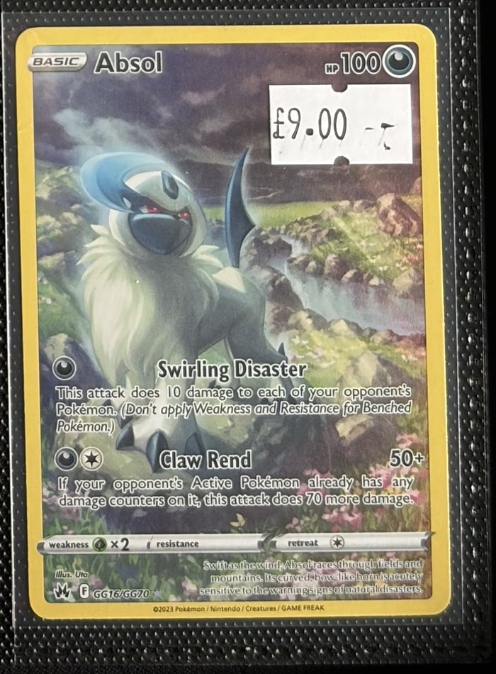 Pokemon Card Absol Crown Zenith Galarian Gallery Holo Rare GG16/GG70 LP