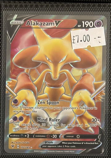 Pokemon Card Alakazam V Vivid Voltage Ultra Rare 172/185 Lightly Played