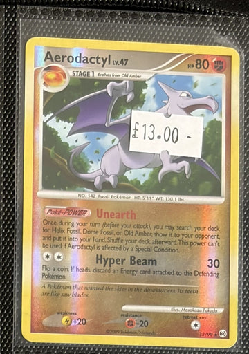 Pokemon Card Aerodactyl LV.47 Arceus Reverse Holo 13/99 Lightly Played