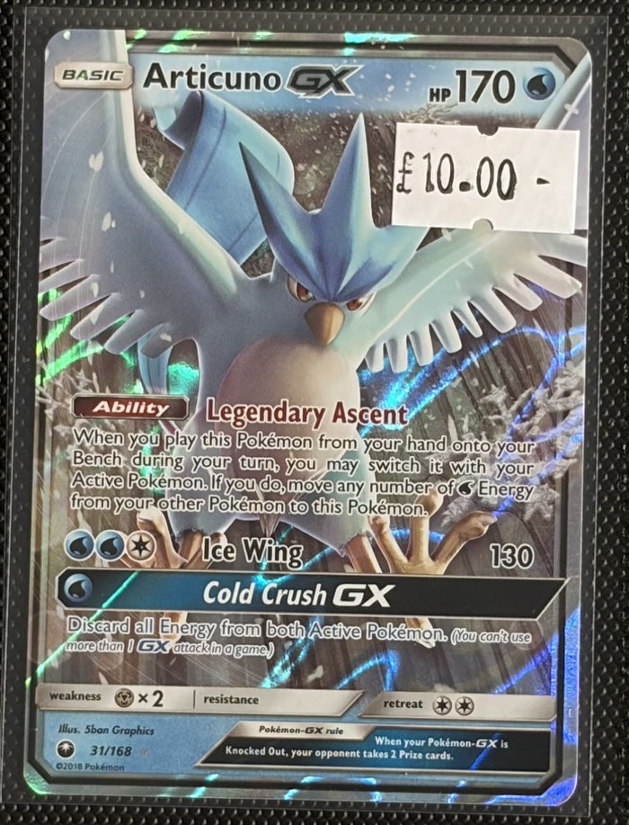 Pokemon Card Articuno GX Celestial Storm Ultra Rare 31/168 Lightly Played