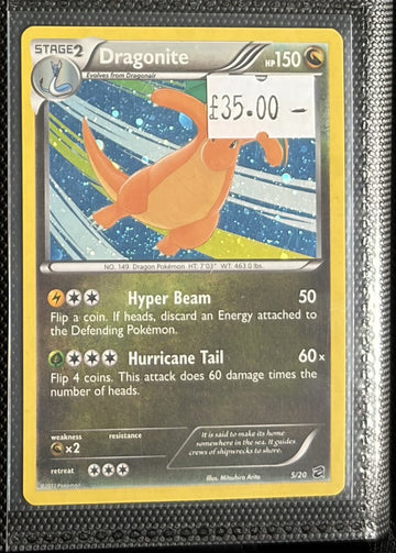 Pokemon Card Dragonite Dragon Vault Cosmo Holo Rare 5/20 Lightly Played