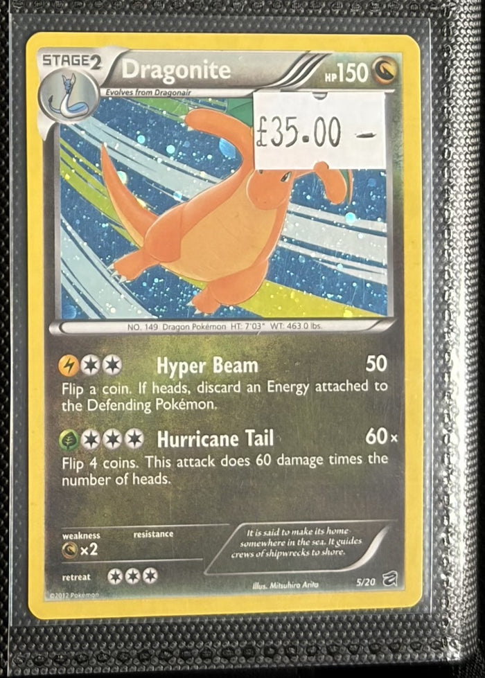 Pokemon Card Dragonite Dragon Vault Cosmo Holo Rare 5/20 Lightly Played