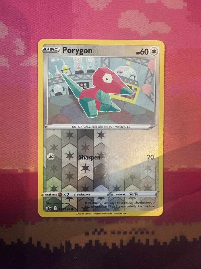 Pokemon Card Porygon Chilling Reign Reverse Holo 116/198 Near Mint
