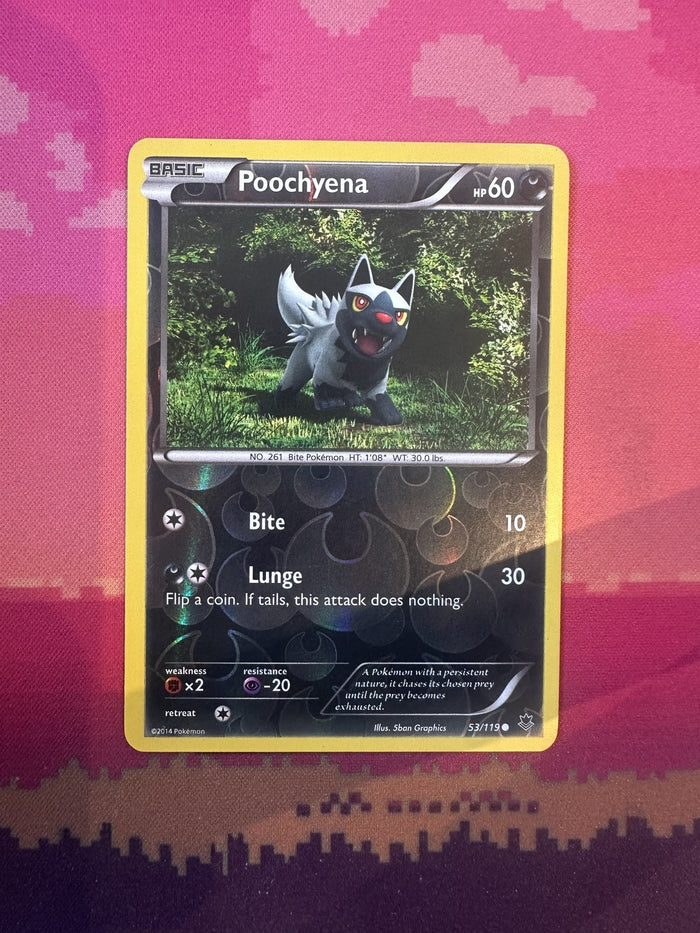 Pokemon Card Poochyena Phantom Forces Reverse Holo 53/119 Near Mint