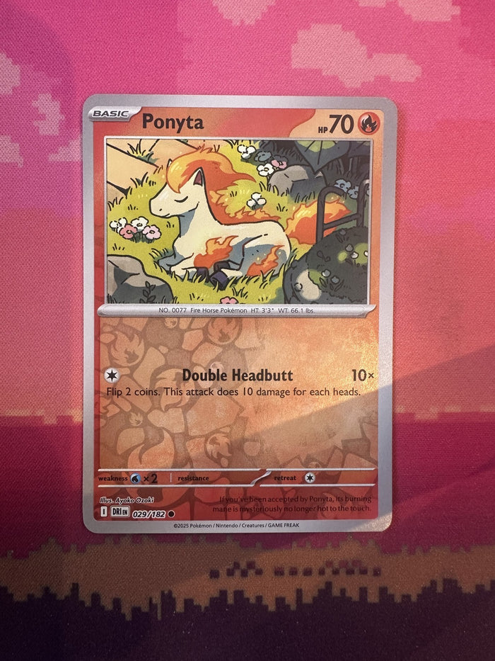Pokemon Card Ponyta Destined Rivals Reverse Holo 029/182 Near Mint