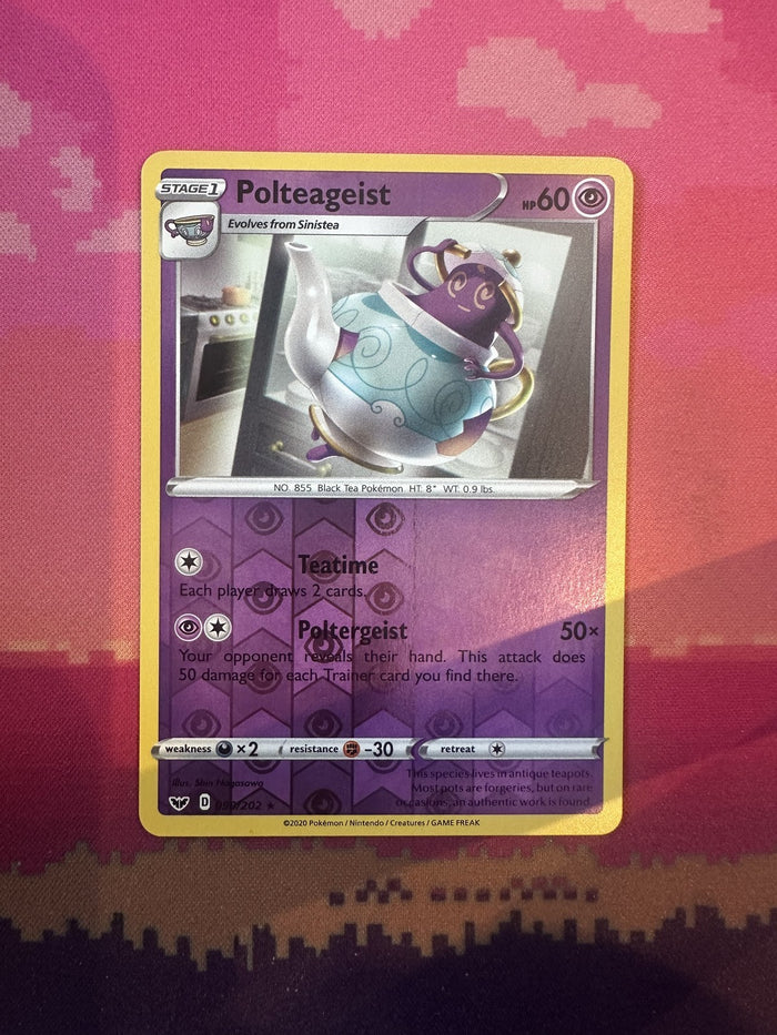 Pokemon Card Polteageist Rebel Clash Reverse Holo Rare 099/202 Near Mint