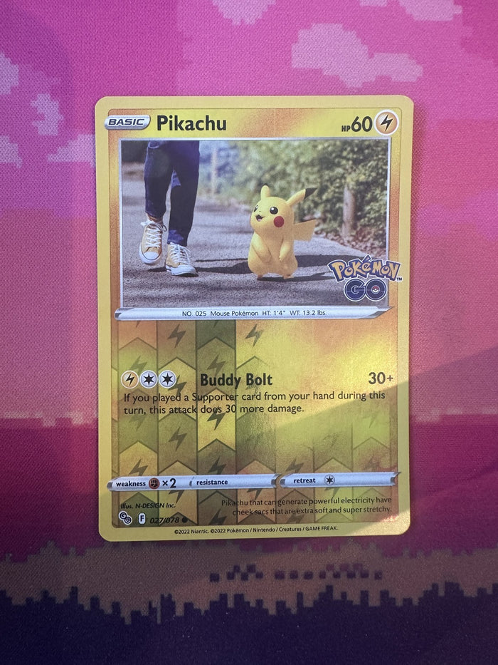 Pokemon Card Pikachu Pokemon GO Reverse Holo 027/078 Near Mint