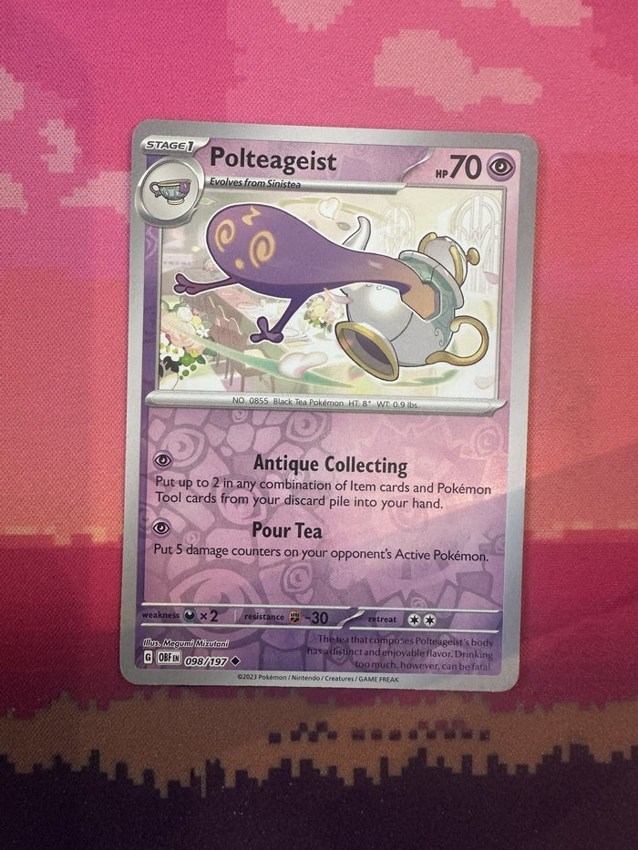 Pokemon Card Polteageist Obsidian Flames Reverse Holo 098/197 Near Mint