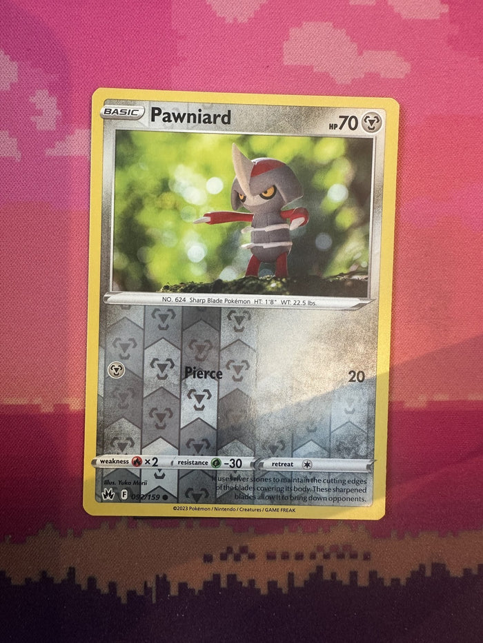 Pokemon Card Pawniard Crown Zenith Reverse Holo 092/159 Near Mint
