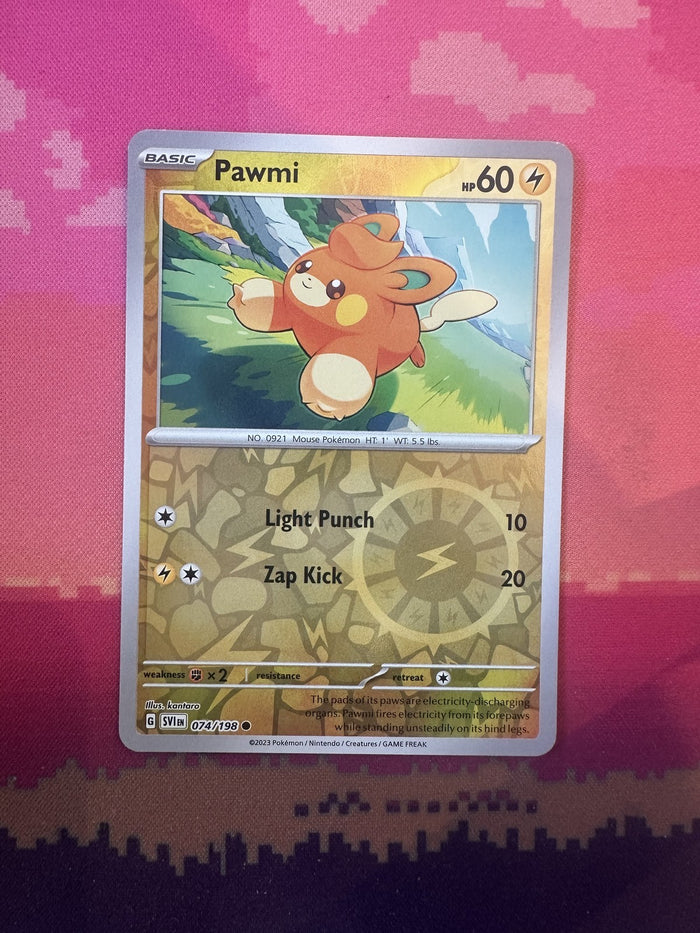 Pokemon Card Pawmi Scarlet & Violet Base Reverse Holo 074/198 Near Mint