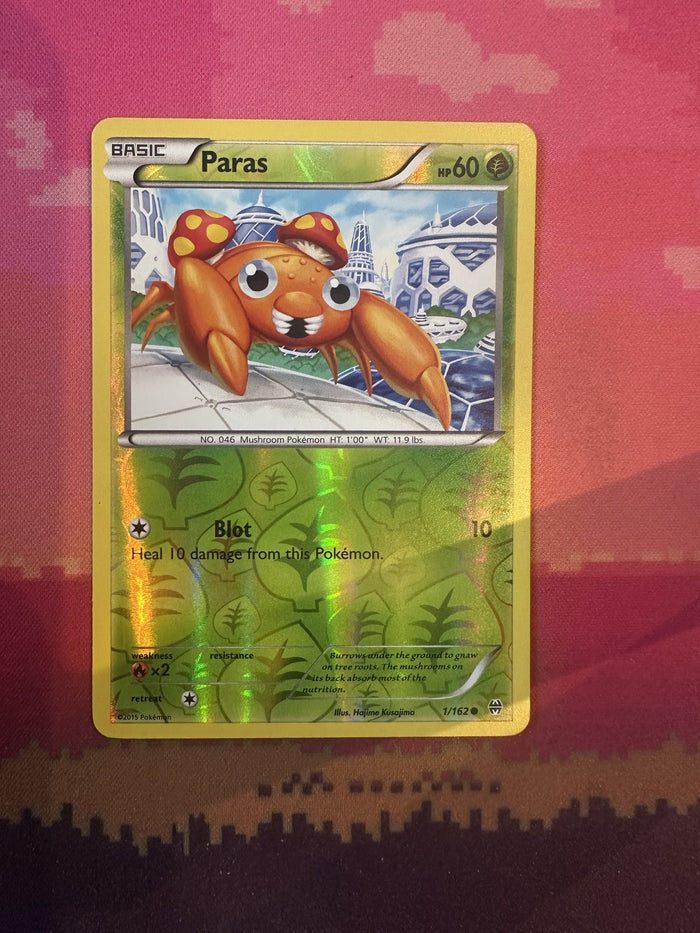 Pokemon Card Paras BREAKthrough Reverse Holo 1/162 Near Mint