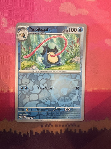 Pokemon Card Palpitoad Obsidian Flames Reverse Holo 051/197 Near Mint
