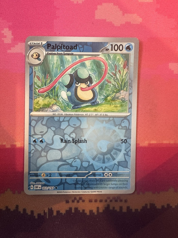 Pokemon Card Palpitoad Obsidian Flames Reverse Holo 051/197 Near Mint