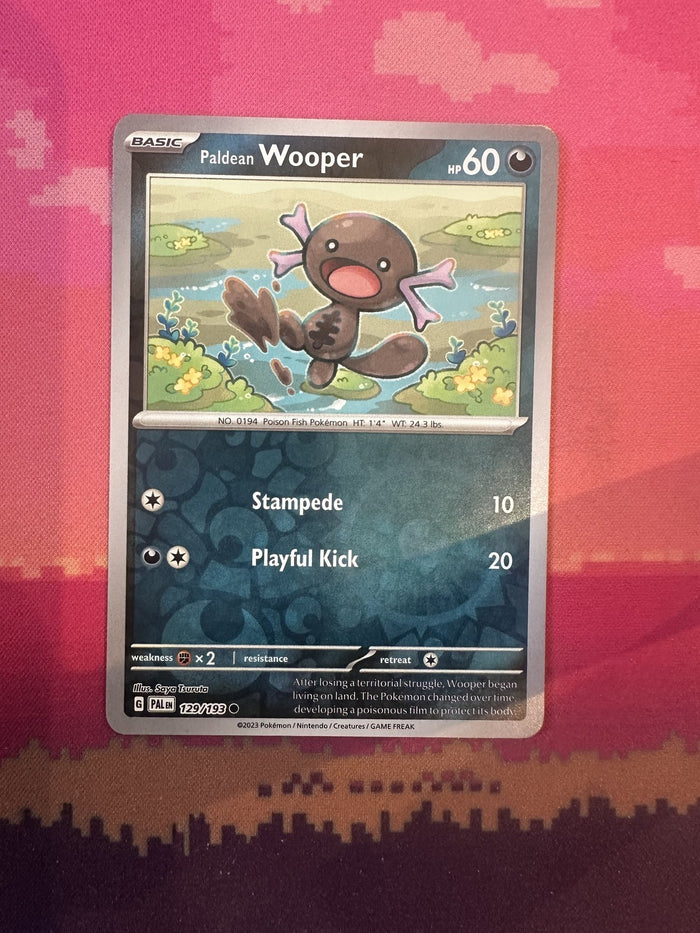 Pokemon Card Paldean Wooper Paldea Evolved Reverse Holo 129/193 Near Mint